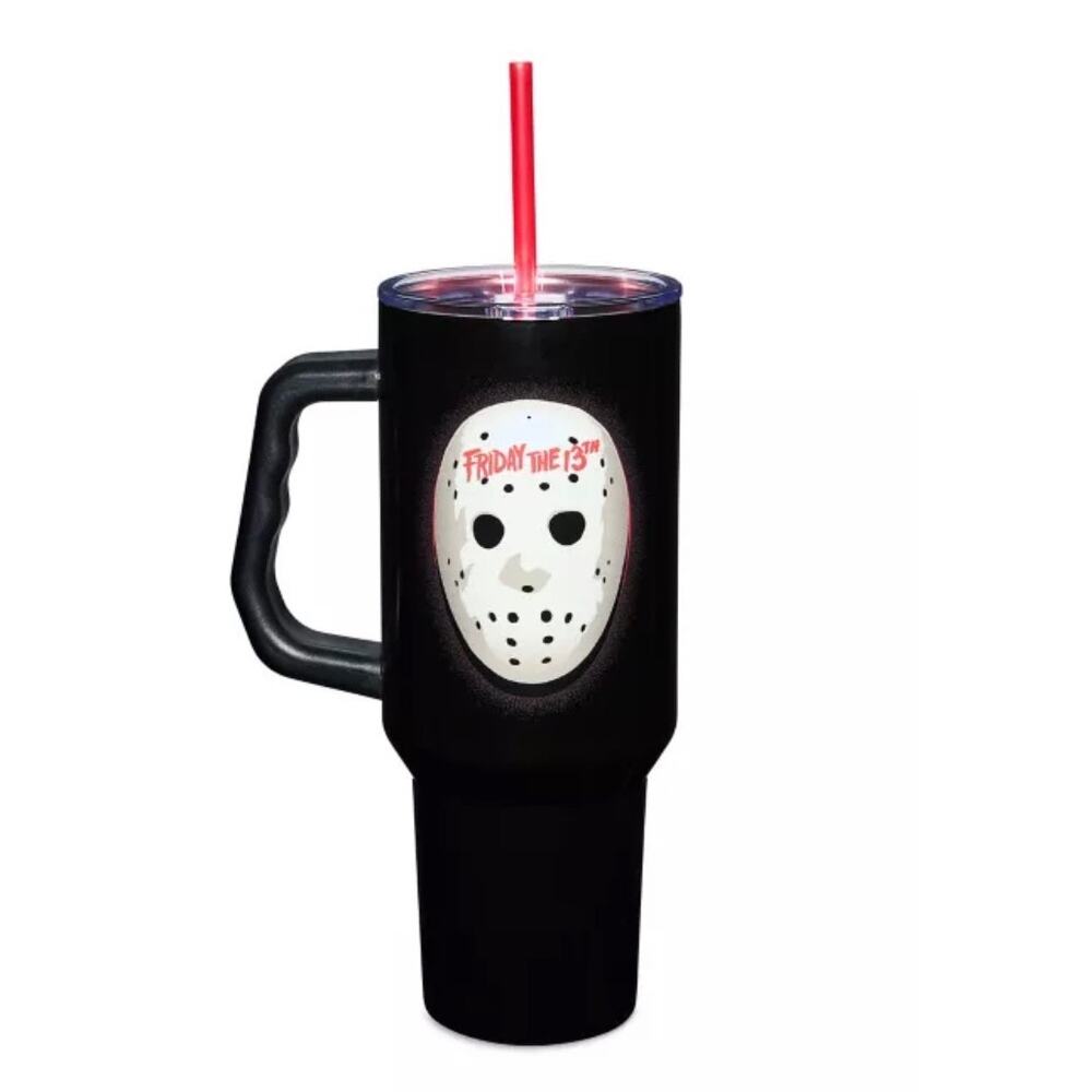 FRIDAY THER 13TH JASON Mask 40 oz Tumbler With Handle NWT